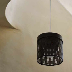 Подвесной светильник Ptan черный / черный ротанг