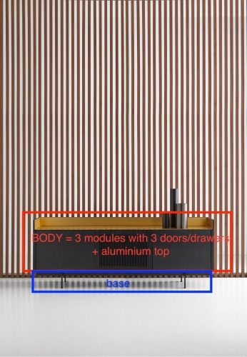 Сервант Stockholm STH301/STH401 на черных ножках 29 см