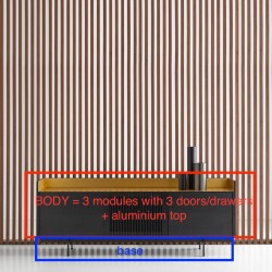 Сервант Stockholm STH301/STH401 на черных ножках 29 см