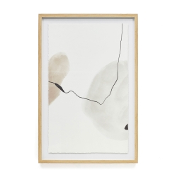 Torroella Абстрактная картина в белом, коричневом и сером цвете 60 x 90 см