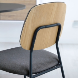 Стул Benilda темно-серый с дубовым шпоном и сталь с черной отделкой