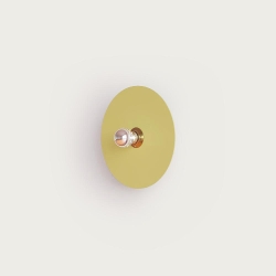 Настенный светильник Flat A1135 черный металл с тканевым диском 1135/30 см