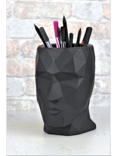 Кашпо белое для цветов голова Оскар органайзер ваза Terra Design PS01