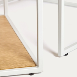 Yoana Набор из 2 журнальных столиков из дубового шпона и основой из белого металла 80 x 80 см