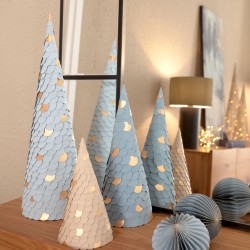 Набор Venetia из 3-х конических деревьев синего цвета 20 см 30 см 45 см