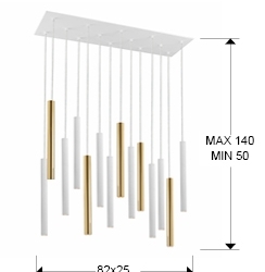Подвесной светильник Varas 14L белый/золотой DIM