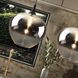 Подвесной светильник Opaz 1L черный/дымчатый D29