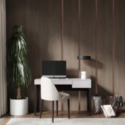 Письменный стол MARBELLA отделка шпон ореха W, матовый серо-бежевый лак