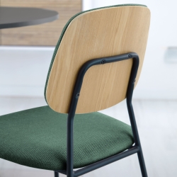 Стул Benilda зеленый с дубовым шпоном и сталь с черной отделкой