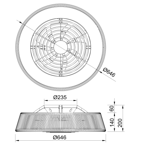 Люстра-вентилятор потолочная POLINESIA NATURAL 8229