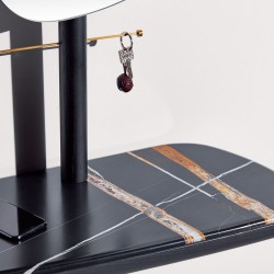 Консоль с зеркалом Nomon MOMENTOS RECIBIDOR Black (ясень+мрамор)