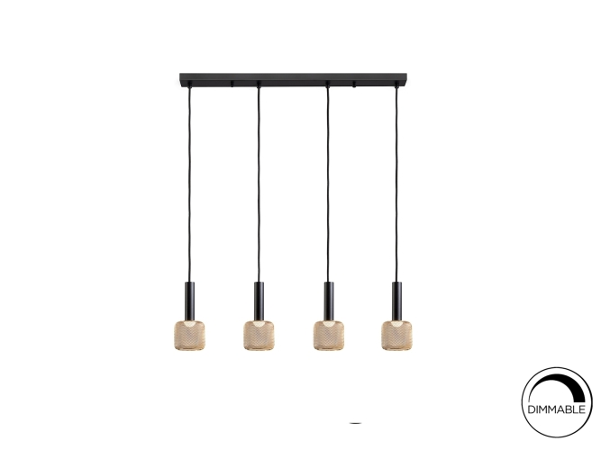 Линейный светильник Sincro 4L черный/золотой