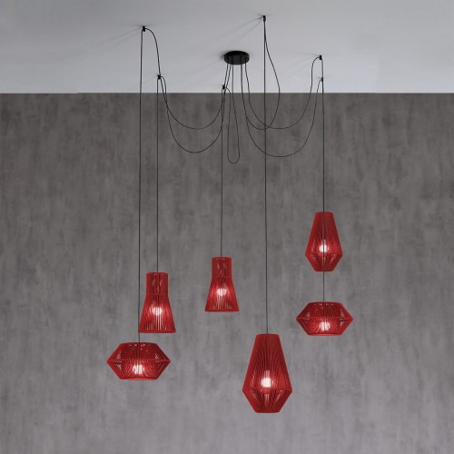 Люстра Kit Pop-Up 6T с абажурами PA26870/24(2)+PA26860/35(2)+PA26860/26(2)