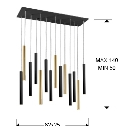 Подвесной светильник Varas 14L золото/черный DIM