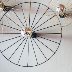 Бра Wheel 60 cm черный + цоколь 15 cm черный