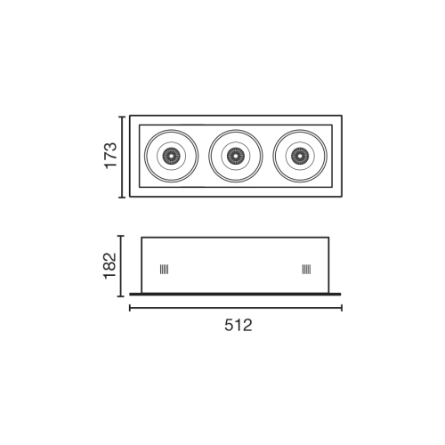 Встраиваемый светильник Colin-3 серый LED FOOD 72-108W MEAT 56°
