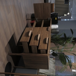 Буфет RONDA отделка шпон ореха F