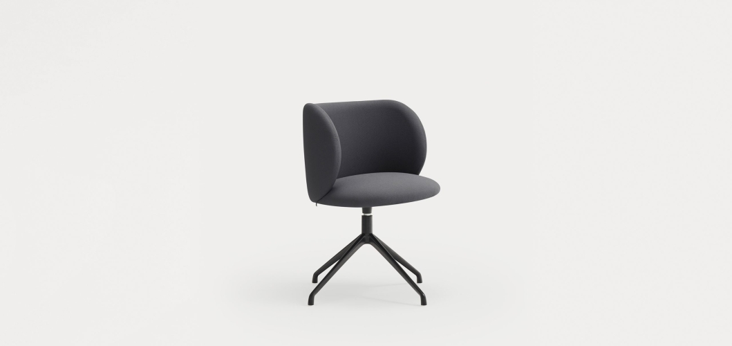 Поворотный стул Mogi с черными ножками темно-серый