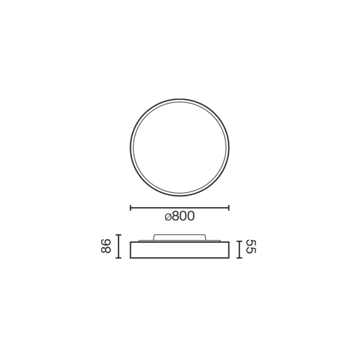 Потолочный светильник DOMIO Ш800 78W белый PRISM 4000K CRI80