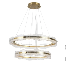 Люстра Lira 2 кольца золотая DIM