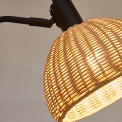 Damila Настольная лампа из ротанга и черного металла