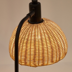 Damila Настольная лампа из ротанга и черного металла