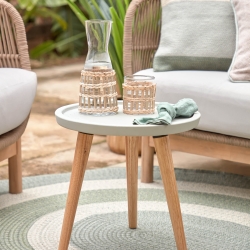 Приставной стол livy каучуковый цемент серый