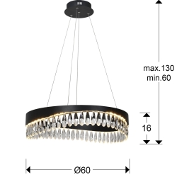 Люстра Selene Ø60 черный / прозрачный