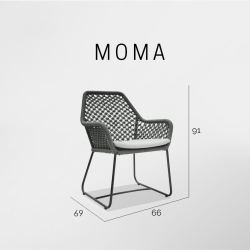 Кресло обеденное Moma ANTHRACITE