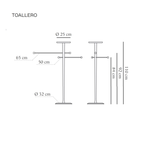 Напольная вешалка TOALLERO LAVANDA (черный ясень и черный мрамор)