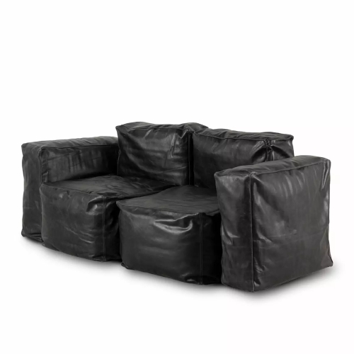 Buffy двухместный диван из черной кожи