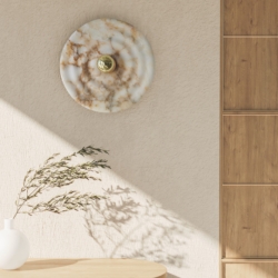 Бра Wave с хромированным цоколем A1053 10 см и плафоном из алебастра 1094/30